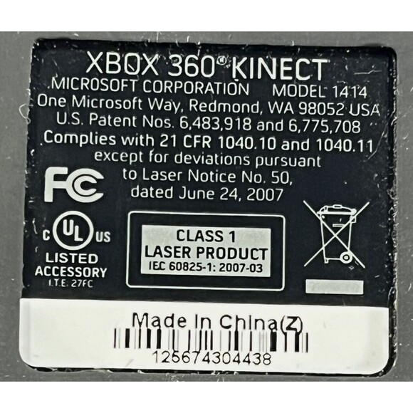 Microsoft Xbox 360 Kinect Sensor Bar Only Black Tested Working Model 1414 - Picture 8 of 8